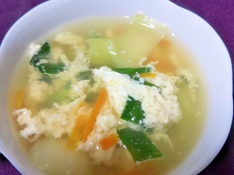 チンゲン菜のかきたまスープ